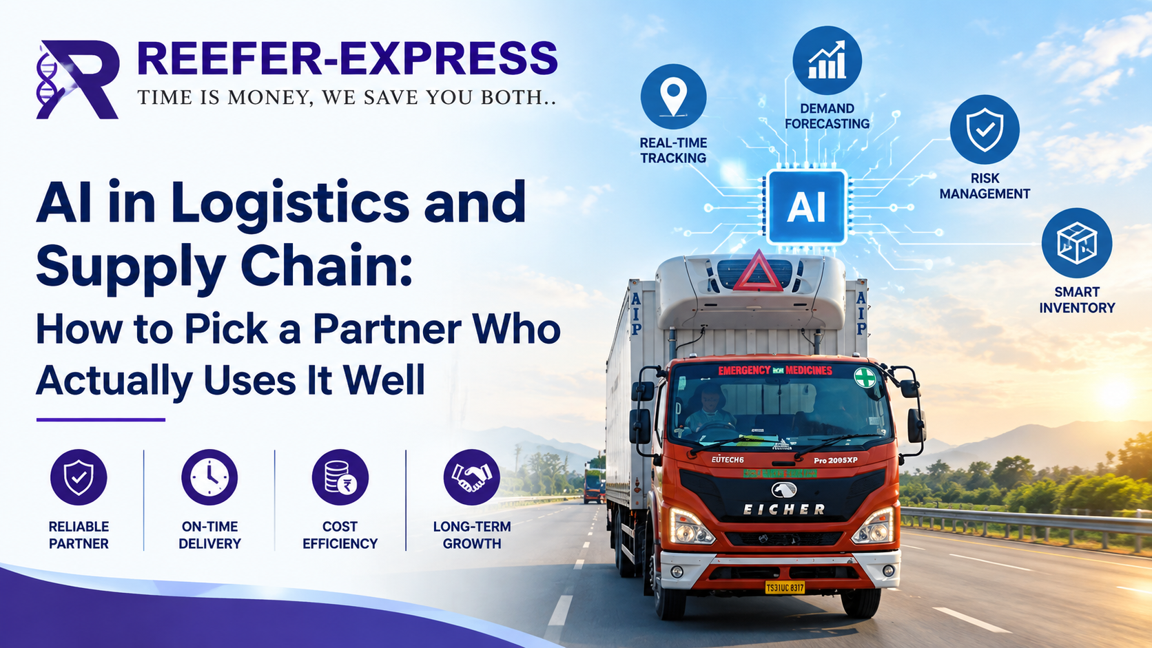 AI in logistics and supply chain with REEFER-EXPRESS refrigerated truck